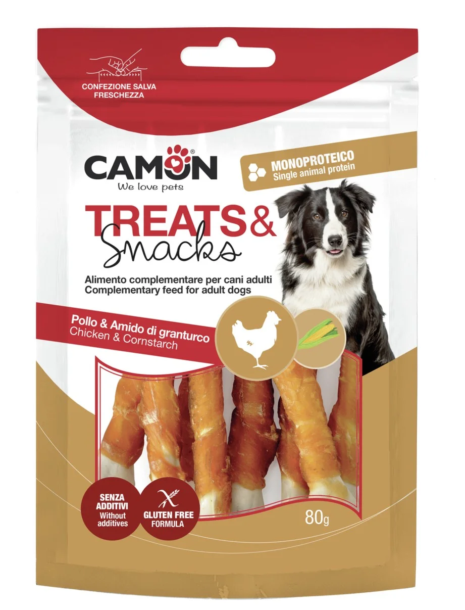 Camon ძაღლის სნექი ძვლები ქათმის ფილეთი (80გ)