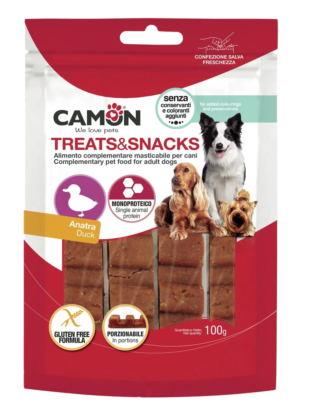 Camon სასუსნავი ძაღლებისთვის იხვის ხორცით (4ც)