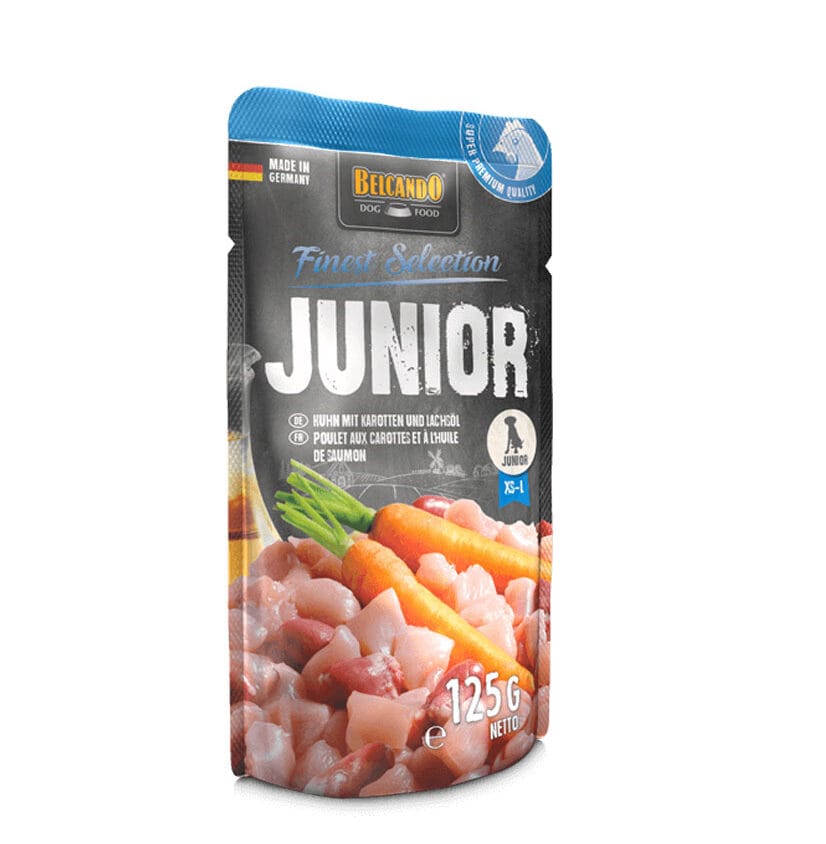 Belcando Junior Chicken With Carrots & Salmon Oil 125 გრ